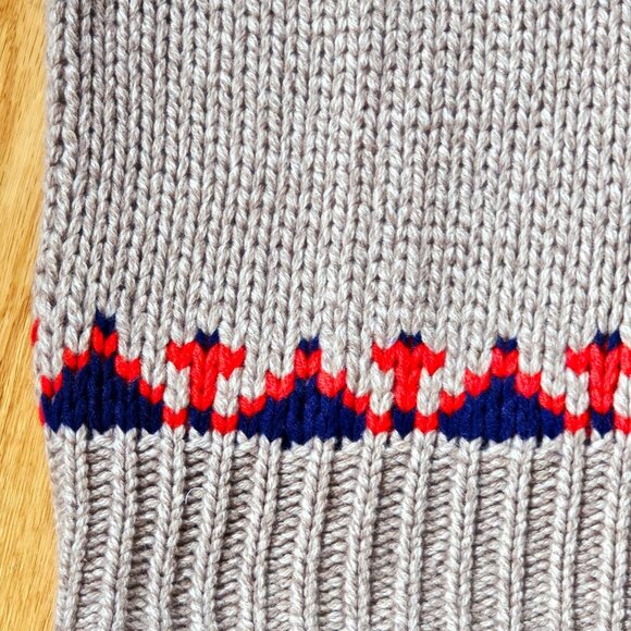 BROOOK BROTHERS Hand Knit Merino Wool Thick Fair Isle Full Zip Sweater XL $348 - Picture 7 of 10